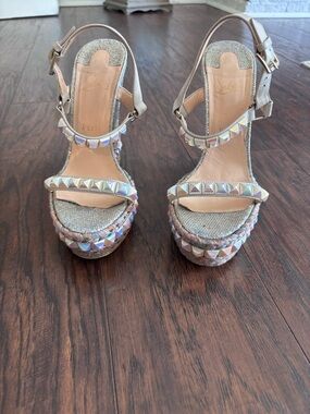 Christian Louboutin Iridescent Studded Platform Sandals